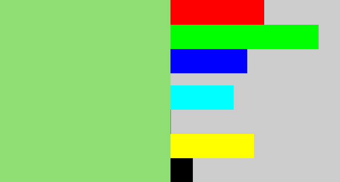 Hex color #8ddf72 - light green