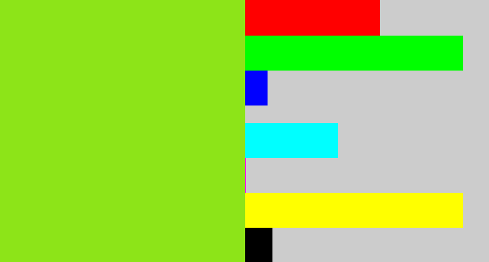 Hex color #8de418 - acid green