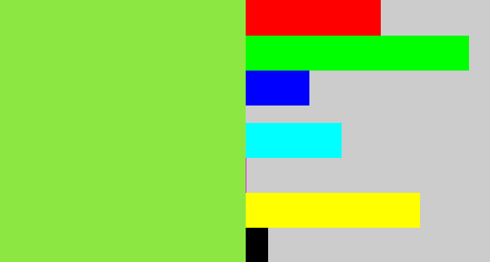 Hex color #8de743 - kiwi green