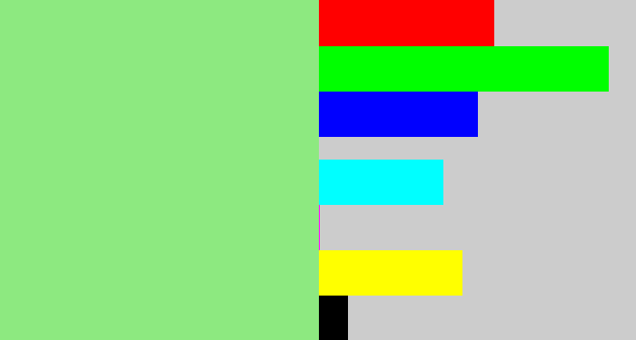 Hex color #8de980 - light green