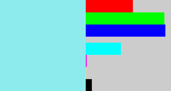 Hex color #8debed - robin's egg blue