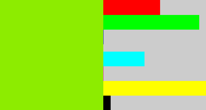 Hex color #8dec00 - bright lime