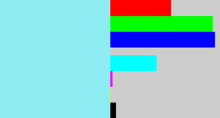 Hex color #8dedf2 - robin egg blue