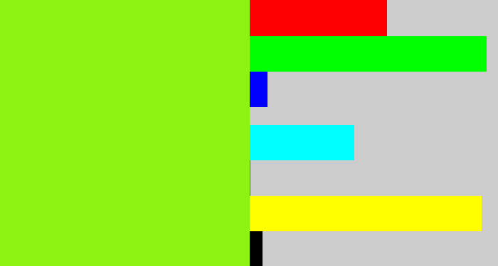 Hex color #8df211 - acid green