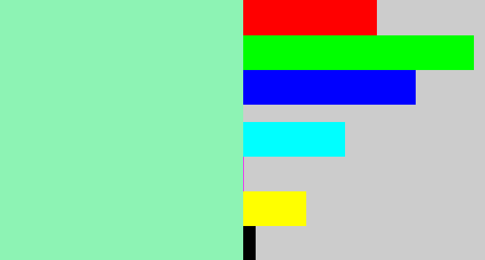 Hex color #8df3b4 - light sea green