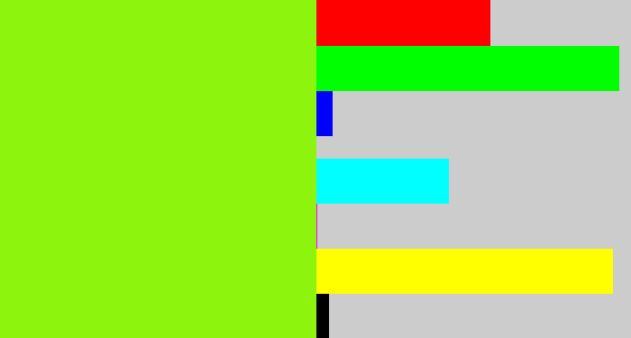 Hex color #8df40e - acid green