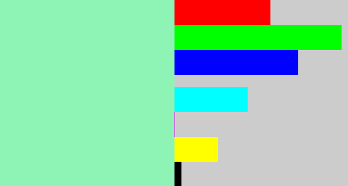 Hex color #8df4b6 - light sea green