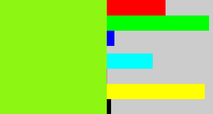 Hex color #8df613 - acid green