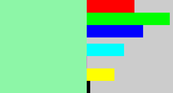 Hex color #8df6a7 - foam green