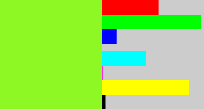Hex color #8df824 - acid green