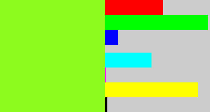 Hex color #8dfb1e - acid green