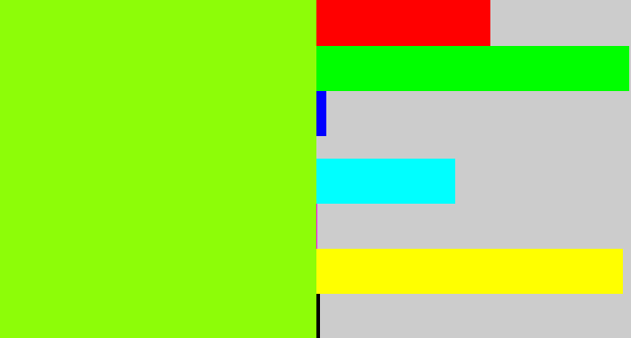 Hex color #8dfd08 - acid green