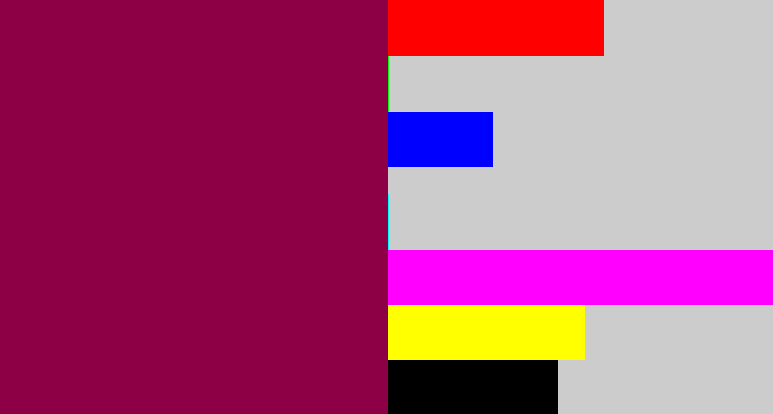 Hex color #8e0045 - purple red