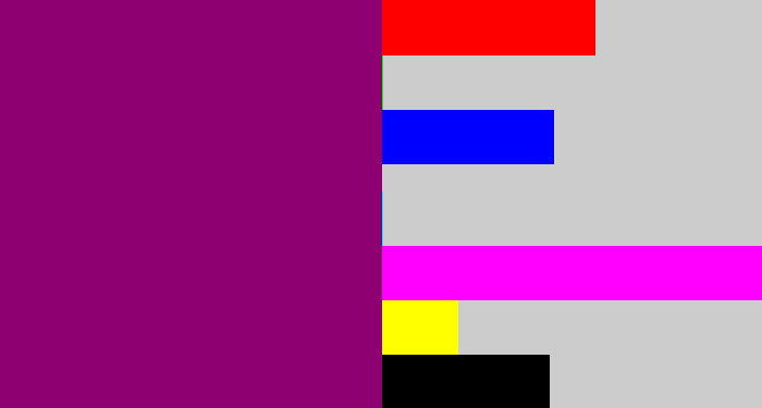 Hex color #8e0072 - red violet