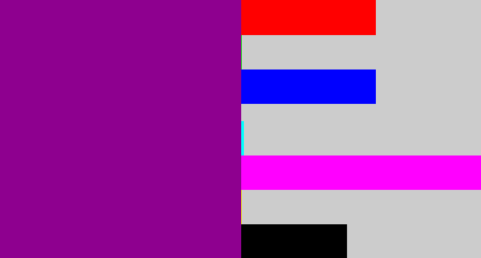 Hex color #8e008f - barney purple