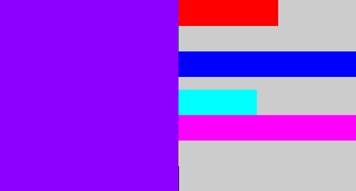 Hex color #8e00fe - vivid purple