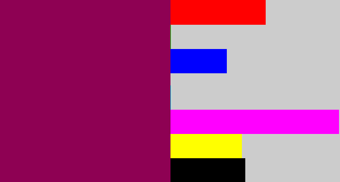 Hex color #8e0153 - dark magenta