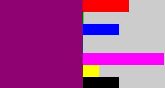 Hex color #8e0371 - red violet