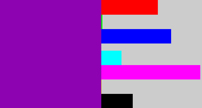 Hex color #8e03b1 - barney purple