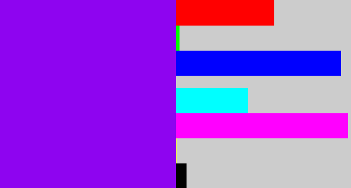 Hex color #8e04f0 - vivid purple