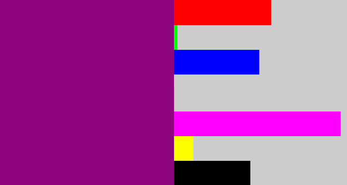 Hex color #8e057e - red violet