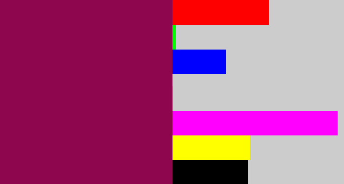 Hex color #8e064e - reddish purple