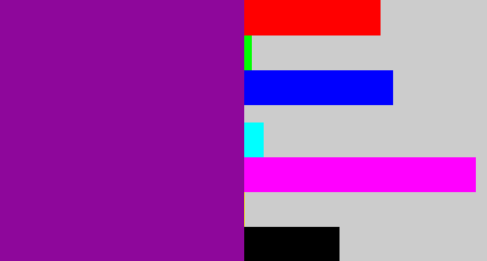 Hex color #8e079b - barney purple