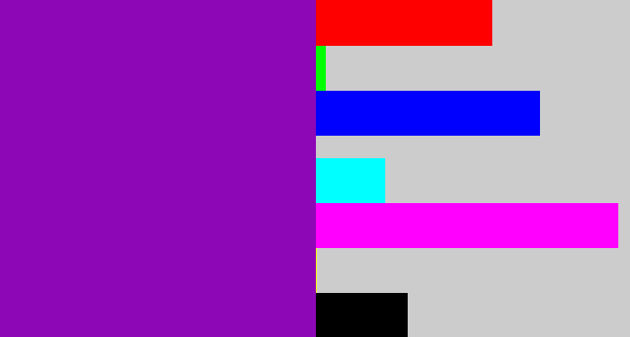 Hex color #8e07b6 - barney purple