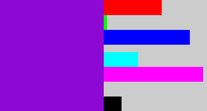 Hex color #8e08d3 - violet