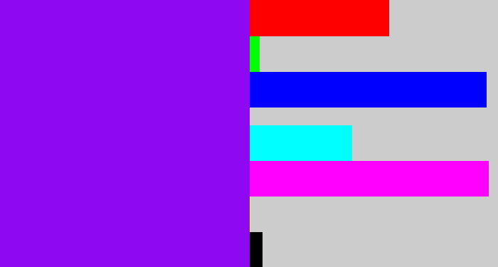 Hex color #8e09f1 - violet