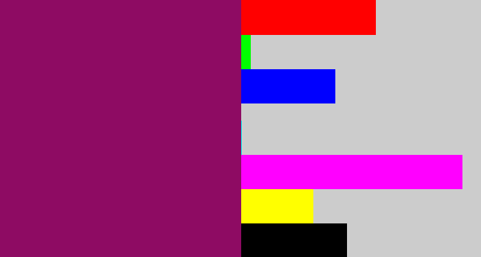 Hex color #8e0b63 - reddish purple