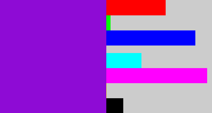 Hex color #8e0bd5 - violet