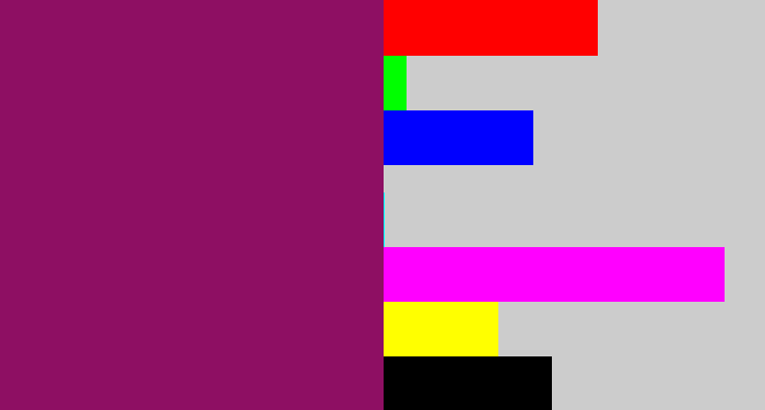 Hex color #8e0f63 - reddish purple