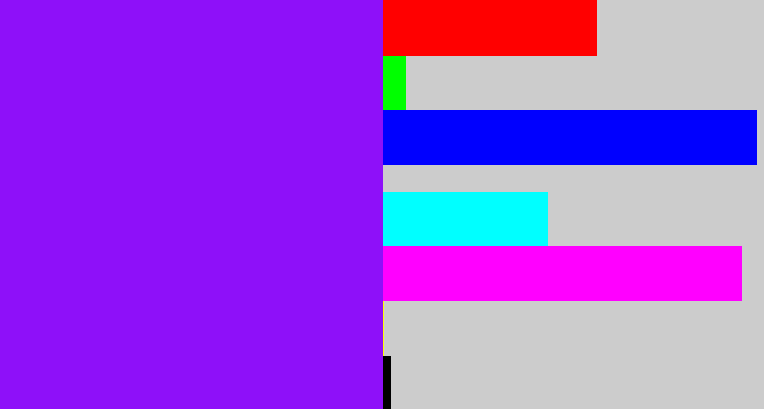 Hex color #8e10f9 - violet