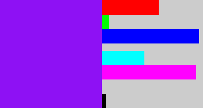Hex color #8e11f4 - violet
