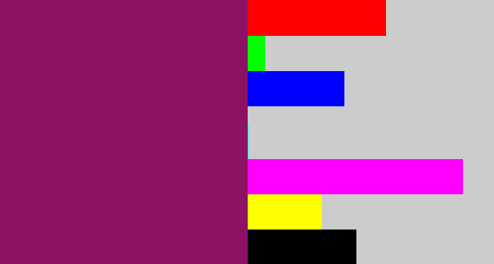 Hex color #8e1264 - reddish purple