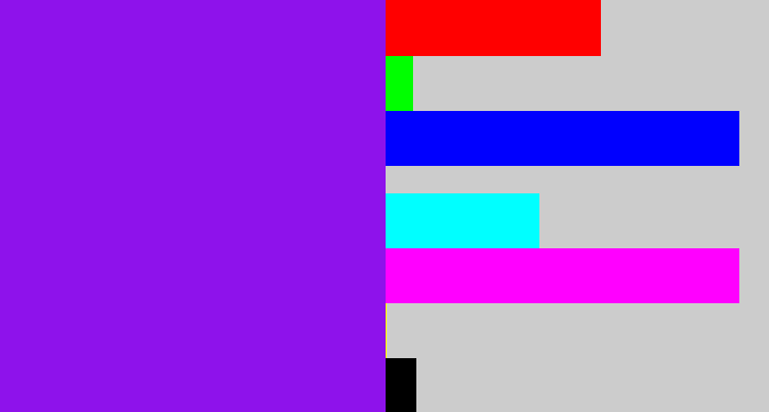 Hex color #8e12eb - violet