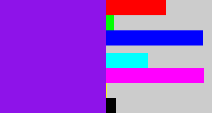 Hex color #8e13e9 - violet
