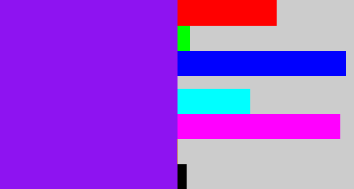 Hex color #8e13f1 - violet