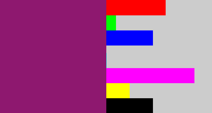 Hex color #8e186f - darkish purple