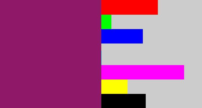Hex color #8e1969 - darkish purple