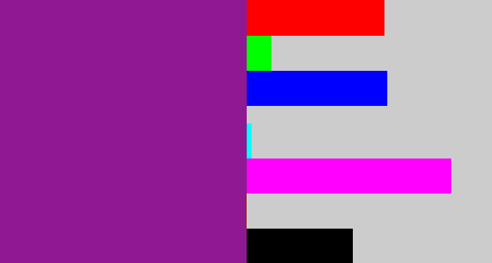 Hex color #8e1991 - purple