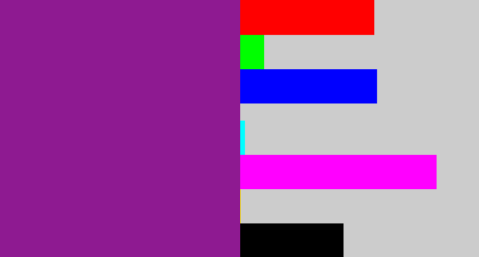 Hex color #8e1a91 - purple