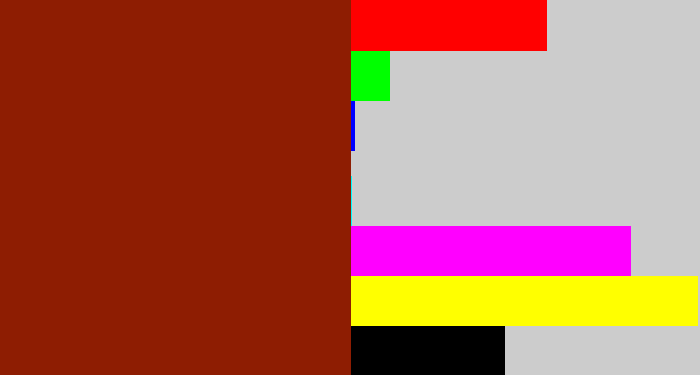 Hex color #8e1d02 - brick red