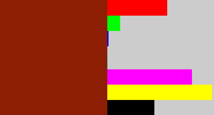 Hex color #8e1e03 - brick red