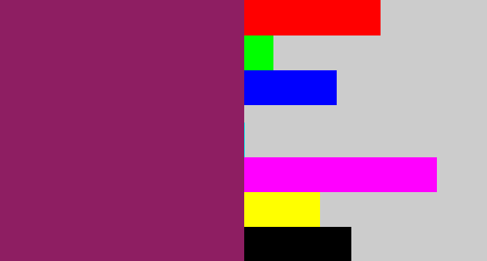 Hex color #8e1e62 - reddish purple