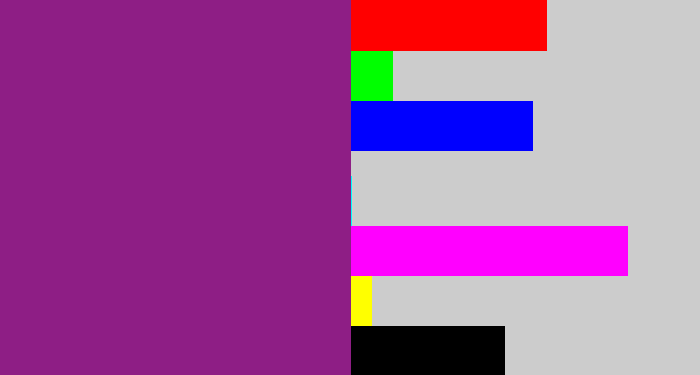 Hex color #8e1e85 - warm purple