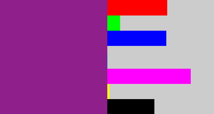 Hex color #8e1f8b - warm purple