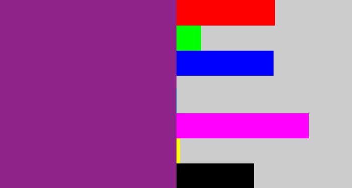 Hex color #8e238b - warm purple
