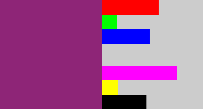 Hex color #8e2577 - warm purple